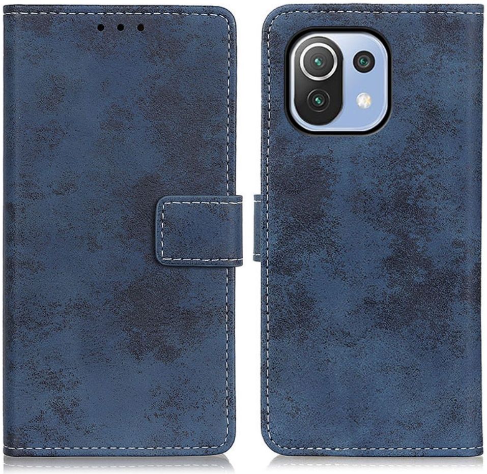 Xiaomi Mi 11 Lite 4G/5G Hoesje Vintage Book Case Wallet Blauw afbeelding 6