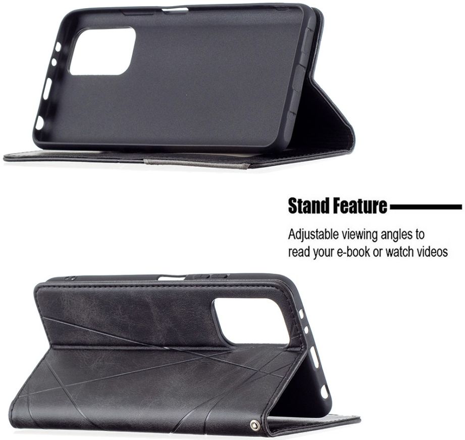 Xiaomi Redmi Note 10 Pro Hoesje Wallet Book Case Geometrie Zwart afbeelding 5