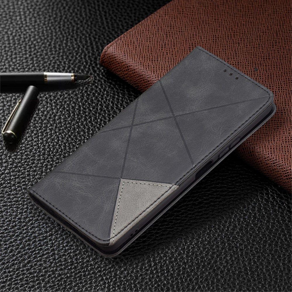 Xiaomi Redmi Note 10 Pro Hoesje Wallet Book Case Geometrie Zwart afbeelding 7