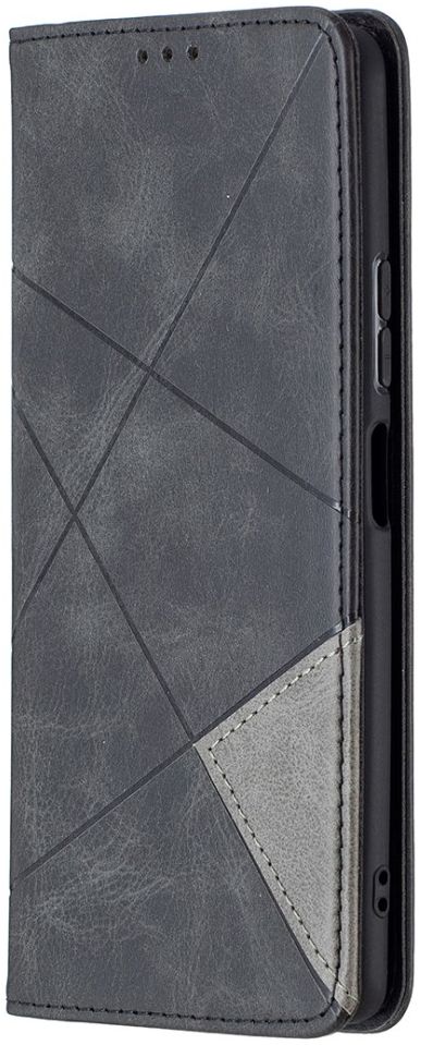 Xiaomi Redmi Note 10 Pro Hoesje Wallet Book Case Geometrie Zwart afbeelding 1