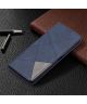 Xiaomi Redmi Note 10 Pro Hoesje Wallet Book Case Geometrie Blauw
