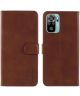 LC.IMEEKE Xiaomi Redmi Note 10 / 10S Hoesje Wallet Book Case Coffee
