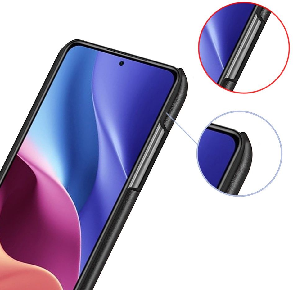Xiaomi Poco F3 / Mi 11i Hoesje Kunstleer Back Cover Zwart/Bruin afbeelding 4