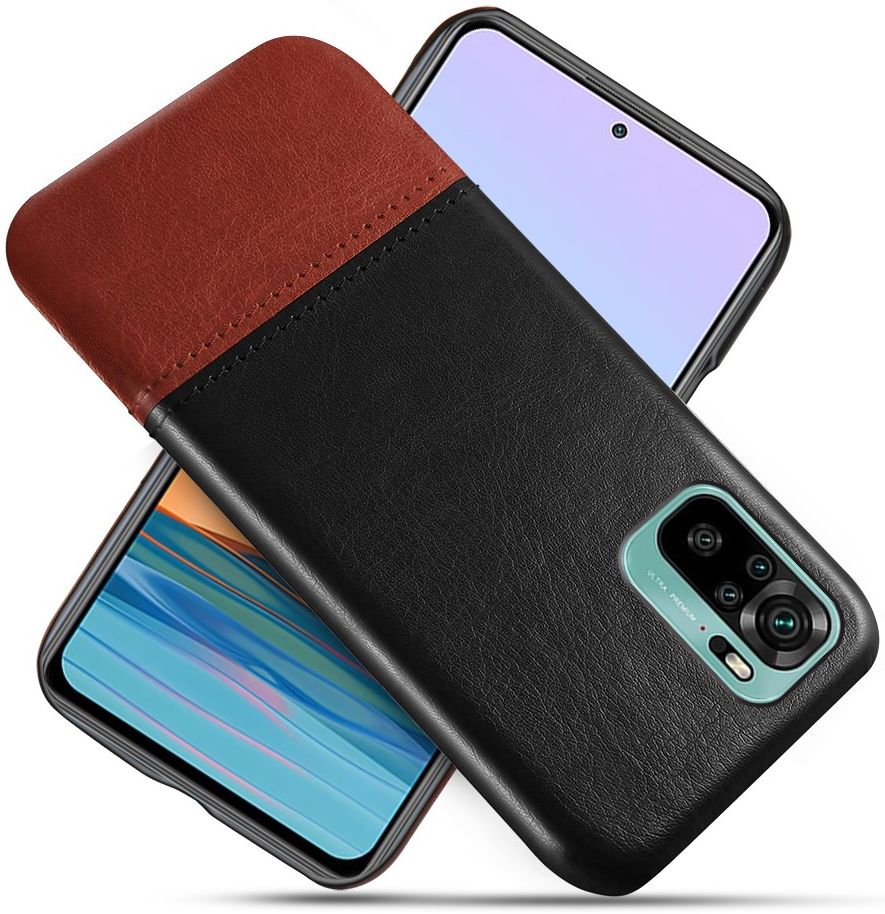 Xiaomi Redmi Poco M5s / Note 10(S) Hoesje Kunstleer Coating Zwart/Bruin afbeelding 1