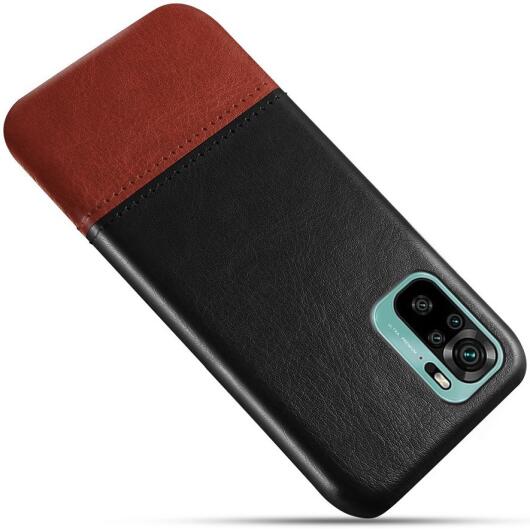 Xiaomi Redmi Poco M5s / Note 10(S) Hoesje Kunstleer Coating Zwart/Bruin afbeelding 2
