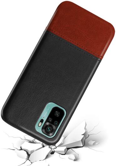Xiaomi Redmi Poco M5s / Note 10(S) Hoesje Kunstleer Coating Zwart/Bruin afbeelding 3