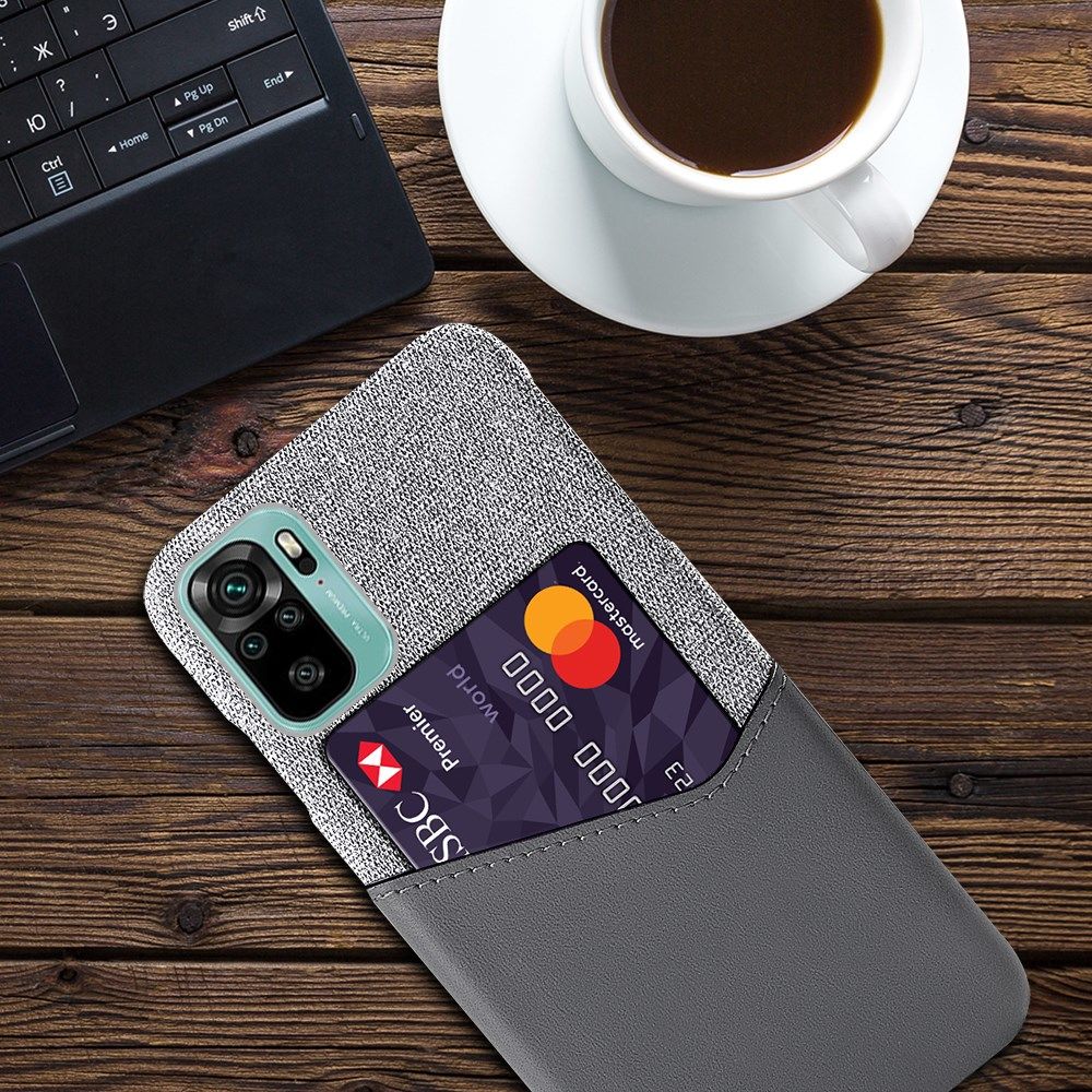 Xiaomi Redmi Poco M5s / Note 10(S) Hoesje met Kaartsleuf Back Cover Grijs afbeelding 2