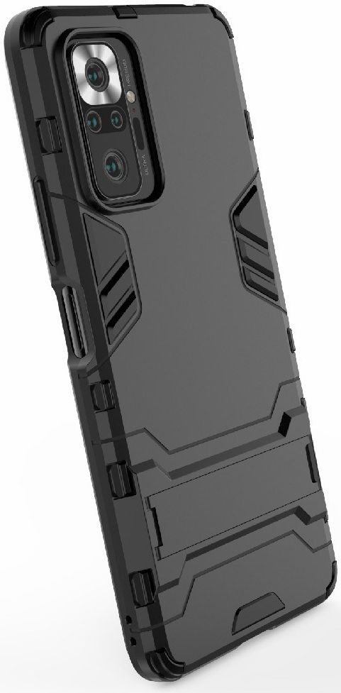 Xiaomi Redmi Note 10 Pro Hoesje Hybride Back Cover met Kickstand Zwart afbeelding 7