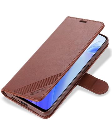 AZNS Xiaomi Mi 10T / 10T Pro Hoesje Wallet Book Case Kunstleer Bruin Hoesjes