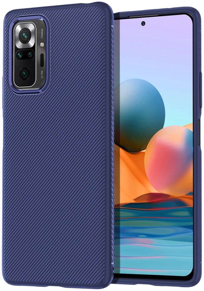 Xiaomi Redmi Note 10 Pro Hoesje Twill Slim Textuur Back Cover Blauw afbeelding 1