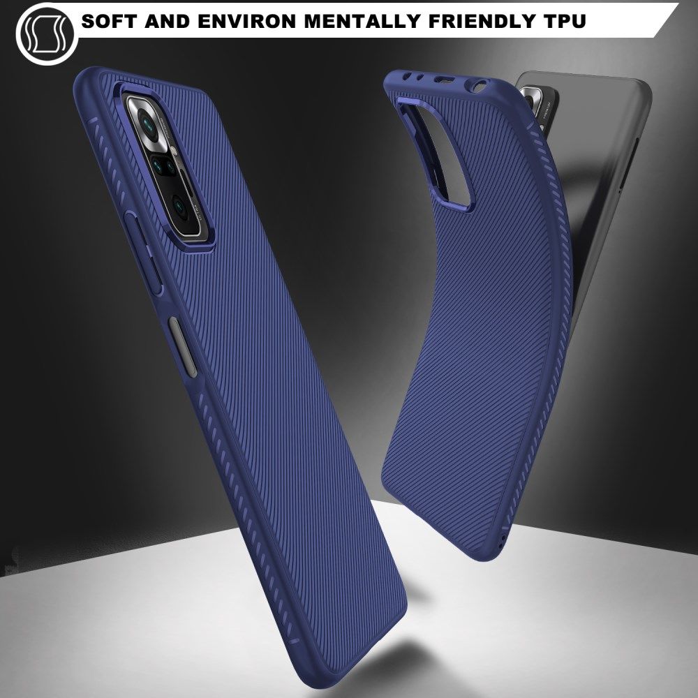Xiaomi Redmi Note 10 Pro Hoesje Twill Slim Textuur Back Cover Blauw afbeelding 8