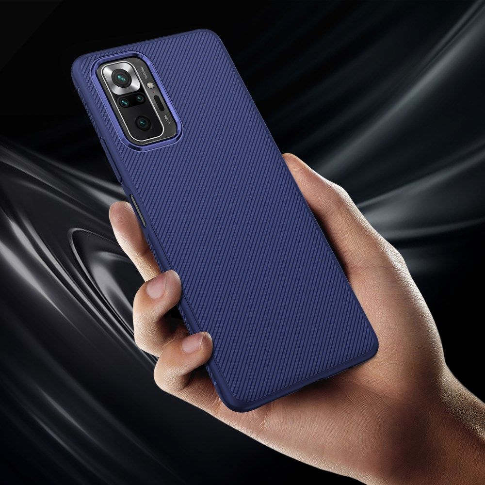 Xiaomi Redmi Note 10 Pro Hoesje Twill Slim Textuur Back Cover Blauw afbeelding 5