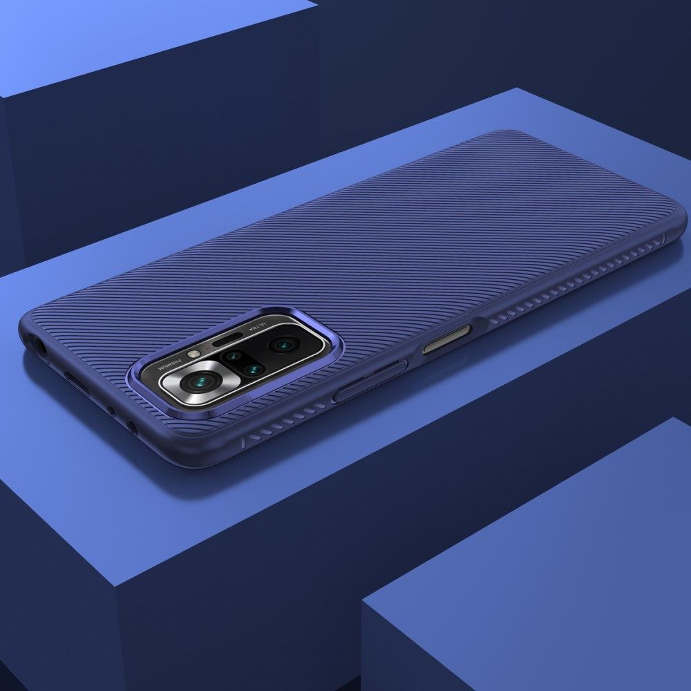 Xiaomi Redmi Note 10 Pro Hoesje Twill Slim Textuur Back Cover Blauw afbeelding 7