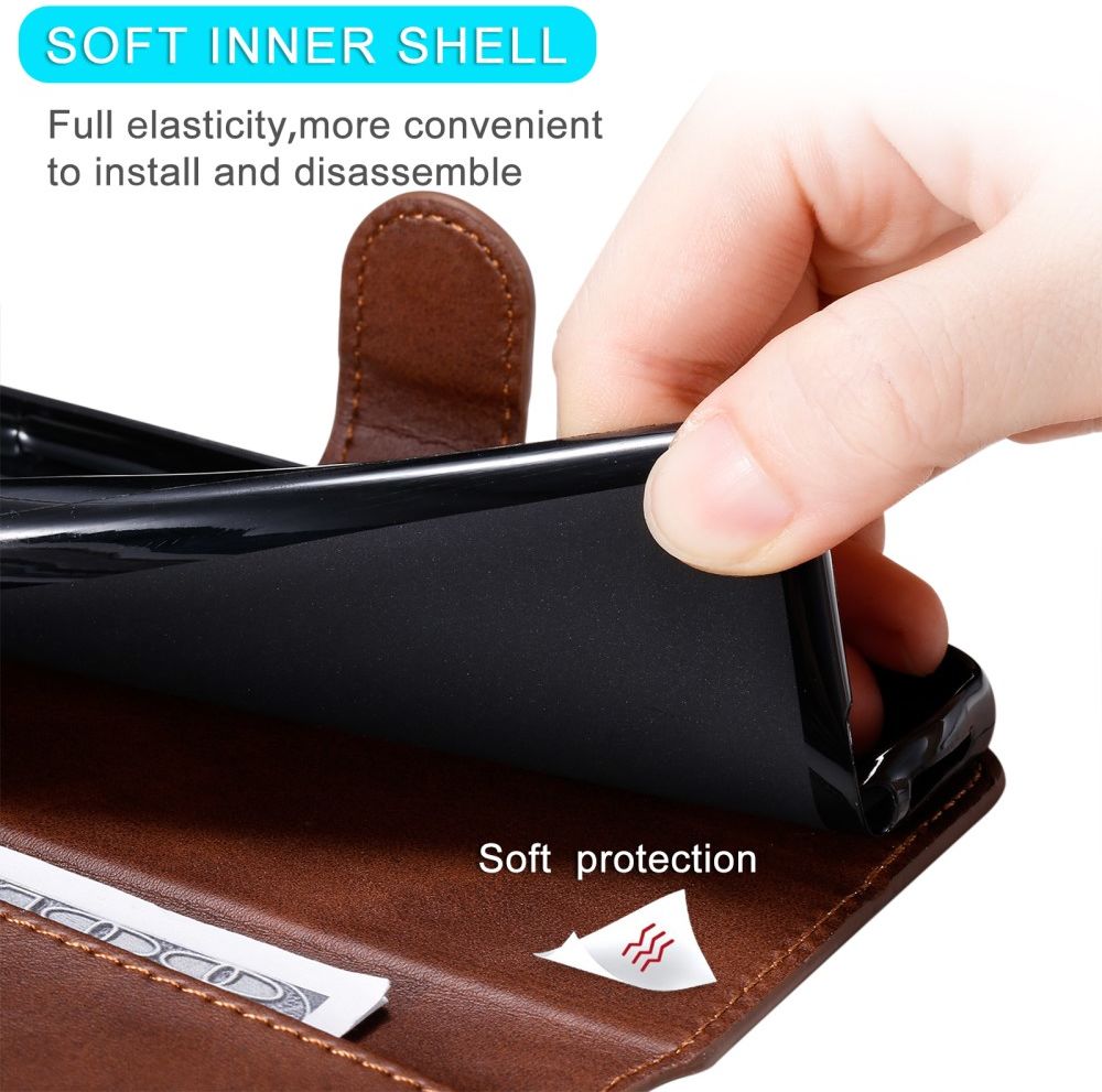 Xiaomi Poco F3 / Mi 11i Hoesje Portemonnee Book Case Kunstleer Bruin afbeelding 4