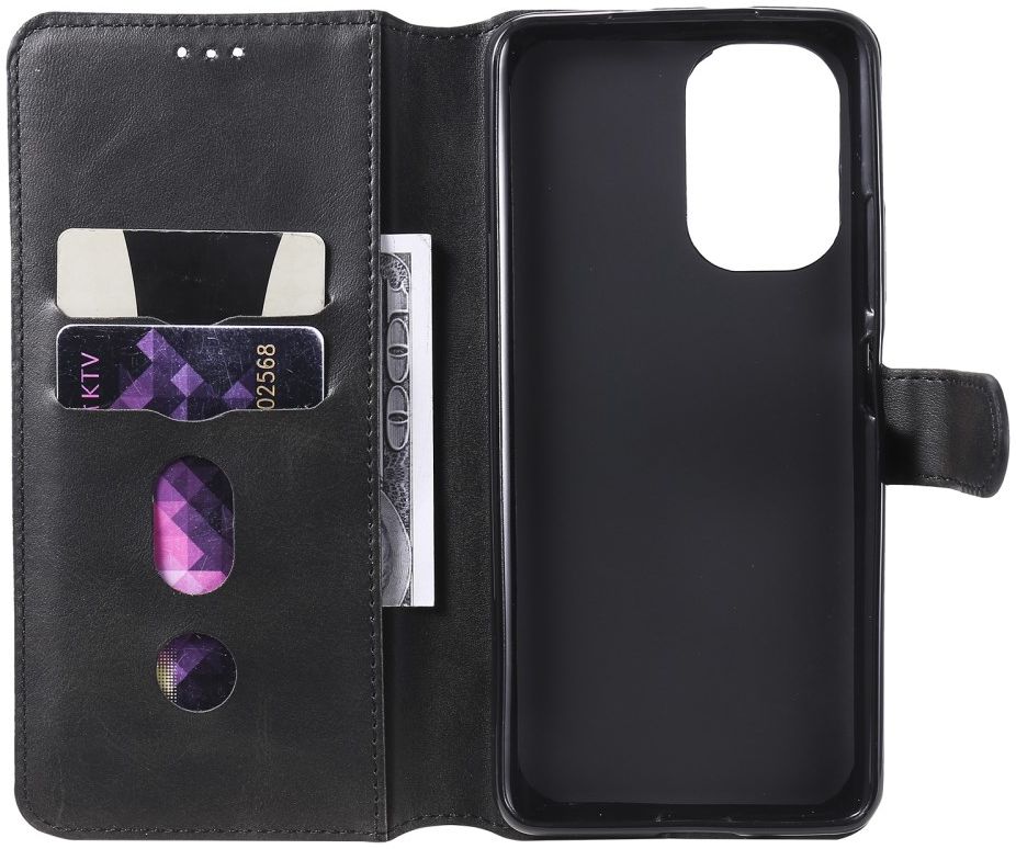 Xiaomi Poco F3 / Mi 11i Hoesje Portemonnee Book Case Kunstleer Zwart afbeelding 3