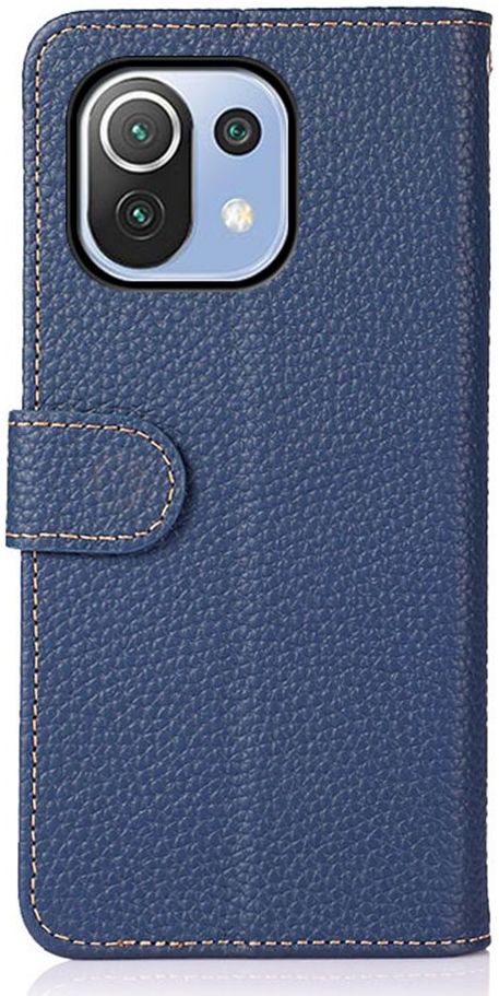 KHAZNEH Xiaomi Mi 11 Lite 4G/5G (NE) Hoesje Wallet Echt Leer Blauw afbeelding 2