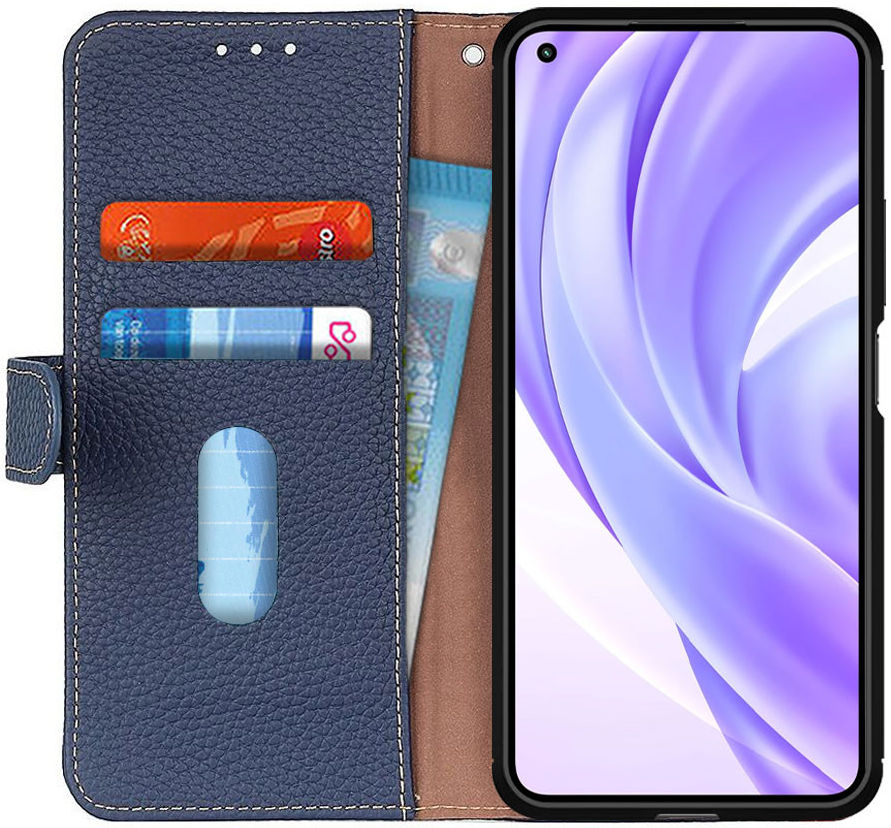 KHAZNEH Xiaomi Mi 11 Lite 4G/5G (NE) Hoesje Wallet Echt Leer Blauw afbeelding 1