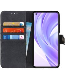 KHAZNEH Xiaomi Mi 11 Lite 4G / 5G Hoesje Retro Wallet Book Case Zwart