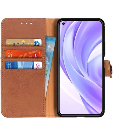 KHAZNEH Xiaomi Mi 11 Lite 4G/5G (NE) Hoesje Wallet Book Case Bruin Hoesjes