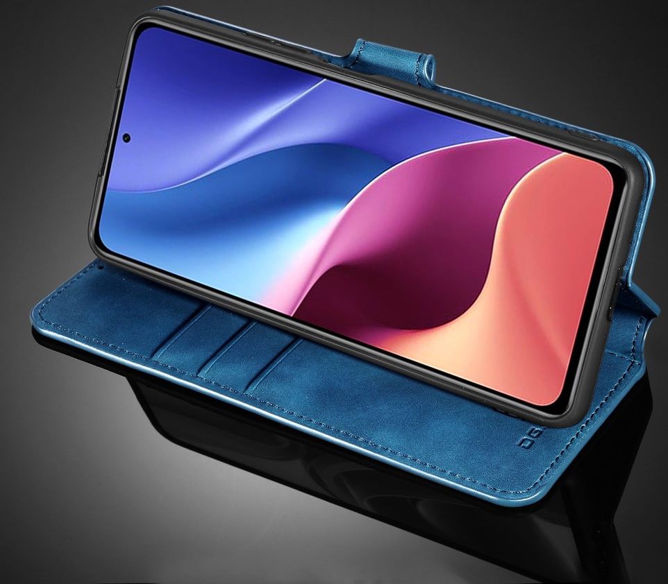 DG Ming Xiaomi Poco F3 / Mi 11i Hoesje Retro Wallet Book Case Blauw afbeelding 7