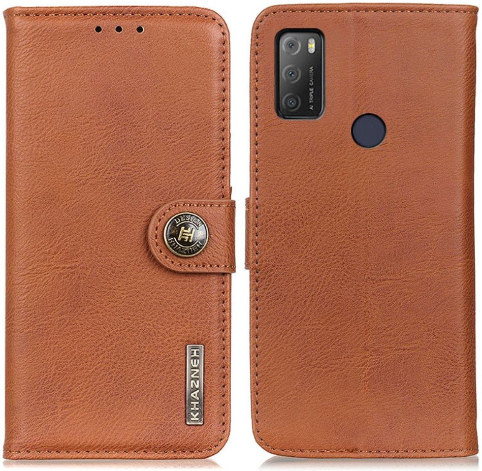 KHAZNEH Alcatel 1S / 3L (2021) Hoesje Wallet Retro Book Case Bruin afbeelding 5