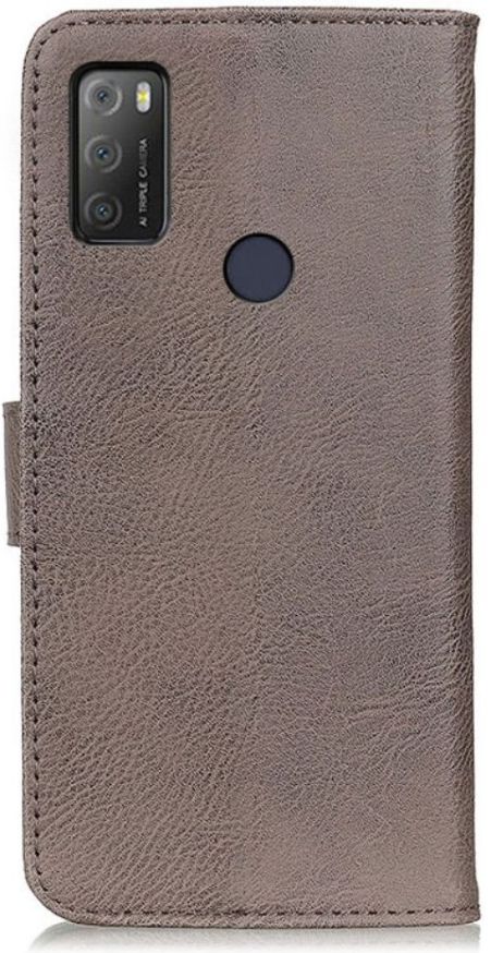 KHAZNEH Alcatel 1S / 3L (2021) Hoesje Wallet Retro Book Case Grijs afbeelding 3