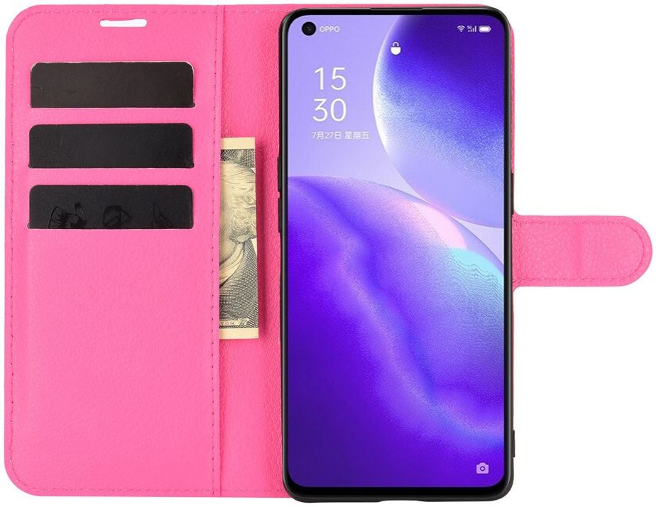 Oppo Find X3 Lite / Reno5 Hoesje Wallet Book Case met Pasjes Roze afbeelding 1