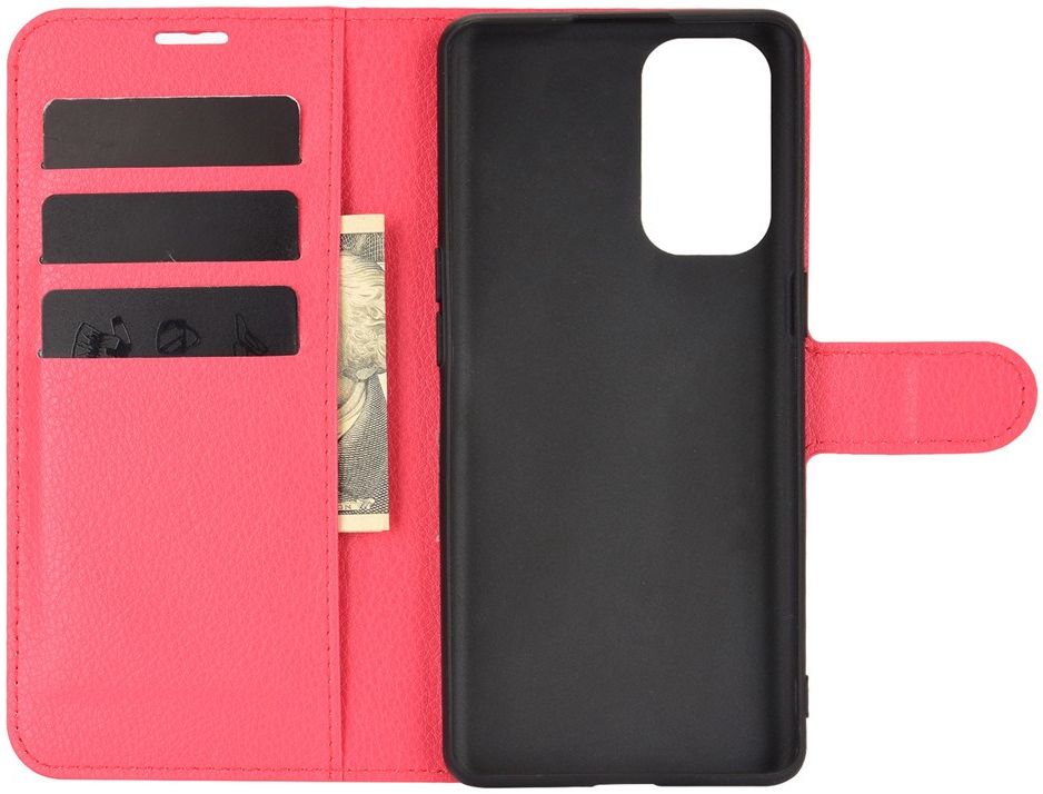 Oppo Find X3 Lite / Reno5 Hoesje Wallet Book Case met Pasjes Rood afbeelding 5
