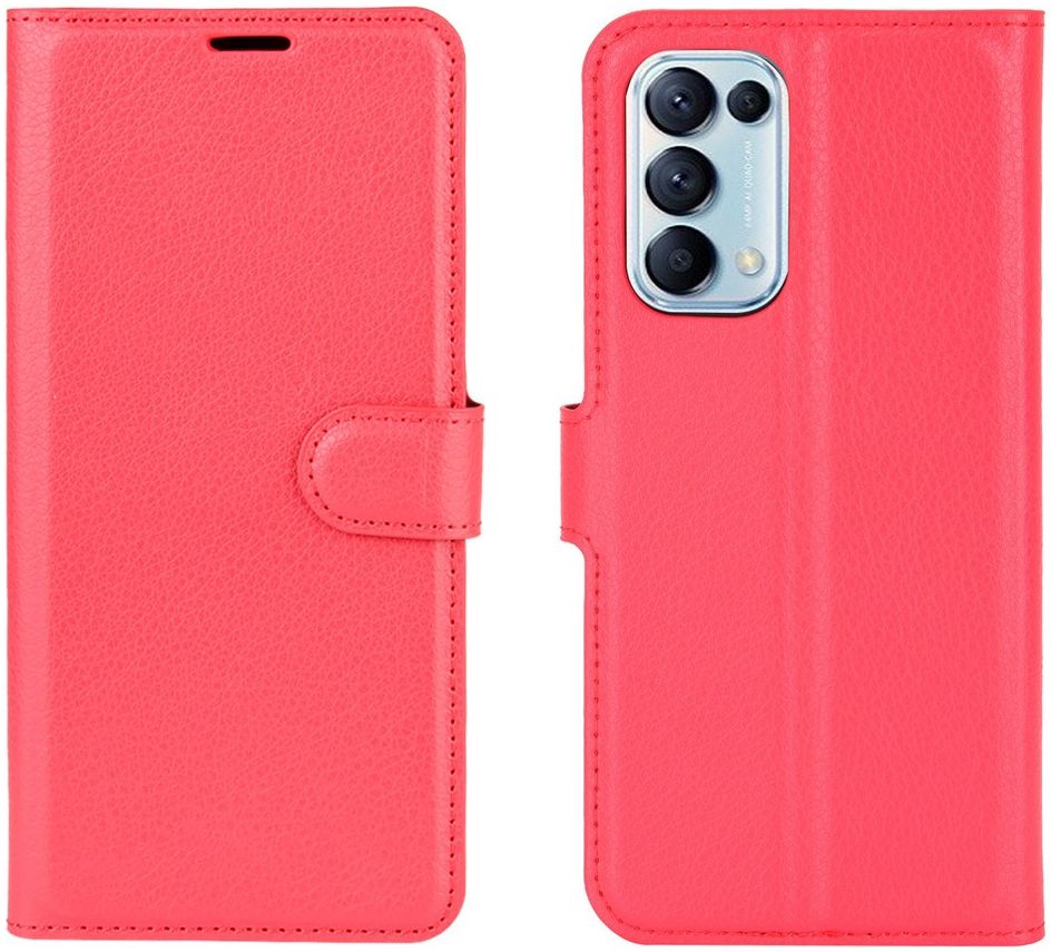 Oppo Find X3 Lite / Reno5 Hoesje Wallet Book Case met Pasjes Rood afbeelding 8