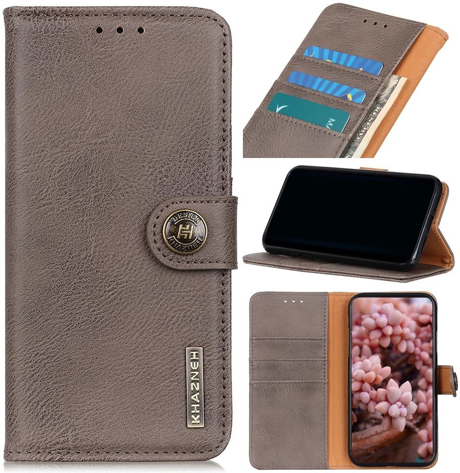 Oppo Find X3 Pro Hoesje Portemonnee Book Case Drukknoop Sluiting Grijs afbeelding 6