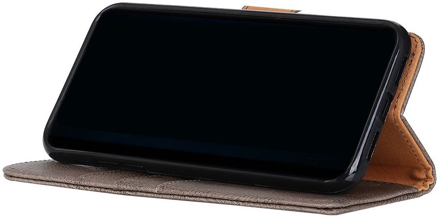 Oppo Find X3 Pro Hoesje Portemonnee Book Case Drukknoop Sluiting Grijs afbeelding 7