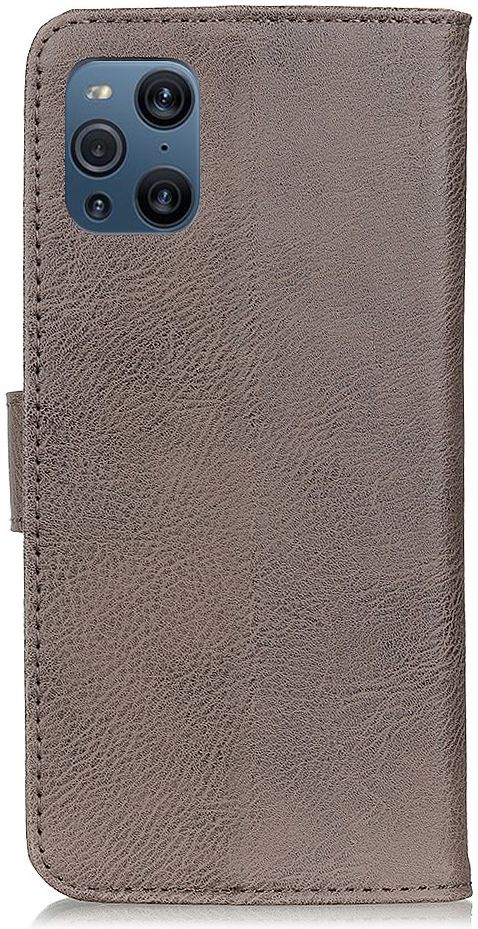 Oppo Find X3 Pro Hoesje Portemonnee Book Case Drukknoop Sluiting Grijs afbeelding 5