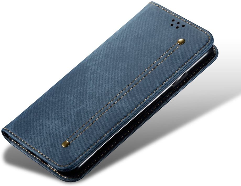 Oppo Find X3 Pro Hoesje Portemonnee Stof Textuur Book Case Blauw afbeelding 7