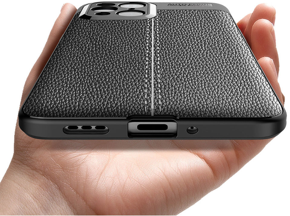 Oppo Find X3 Pro Hoesje Litchi Textuur Kunstleer Back Cover Zwart afbeelding 6