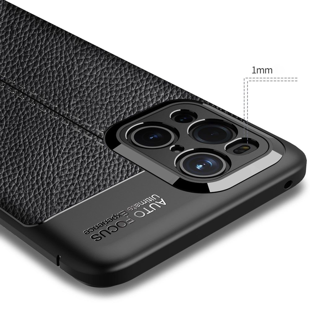 Oppo Find X3 Pro Hoesje Litchi Textuur Kunstleer Back Cover Blauw afbeelding 6