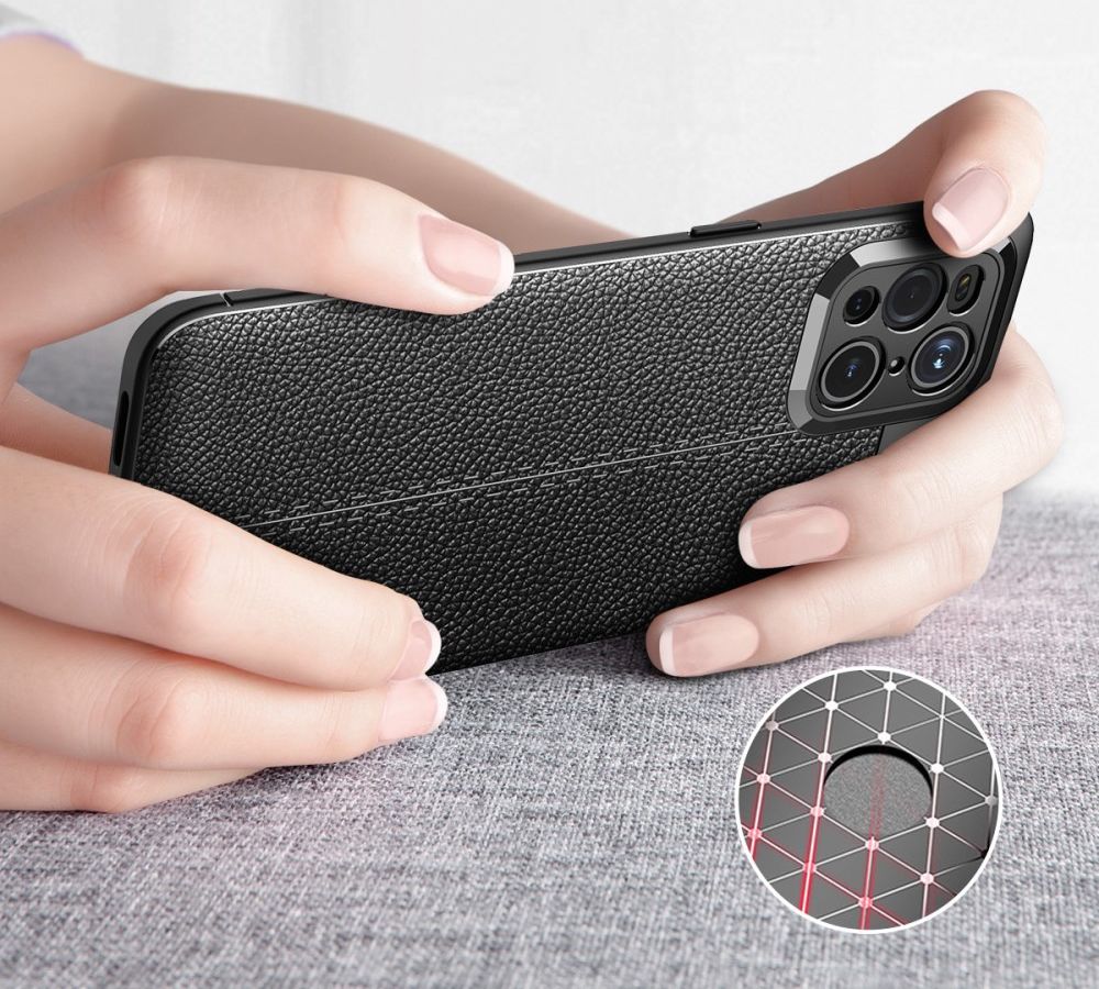 Oppo Find X3 Pro Hoesje Litchi Textuur Kunstleer Back Cover Blauw afbeelding 7