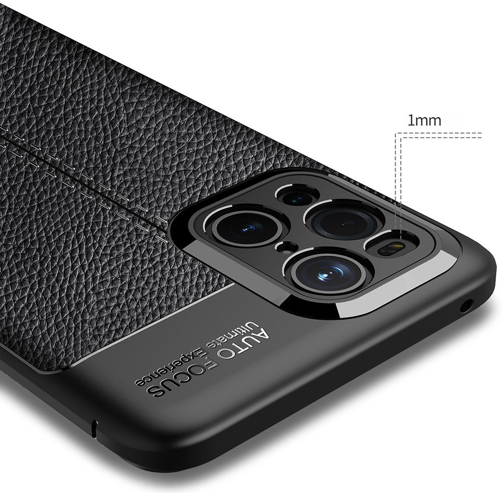 Oppo Find X3 Pro Hoesje Litchi Textuur Kunstleer Back Cover Blauw afbeelding 9