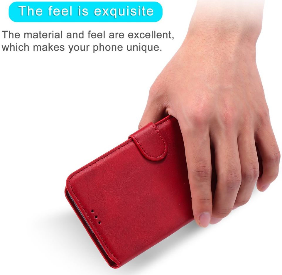 Oppo A54 5G Hoesje Portemonnee Book Case Kunstleer Rood afbeelding 6