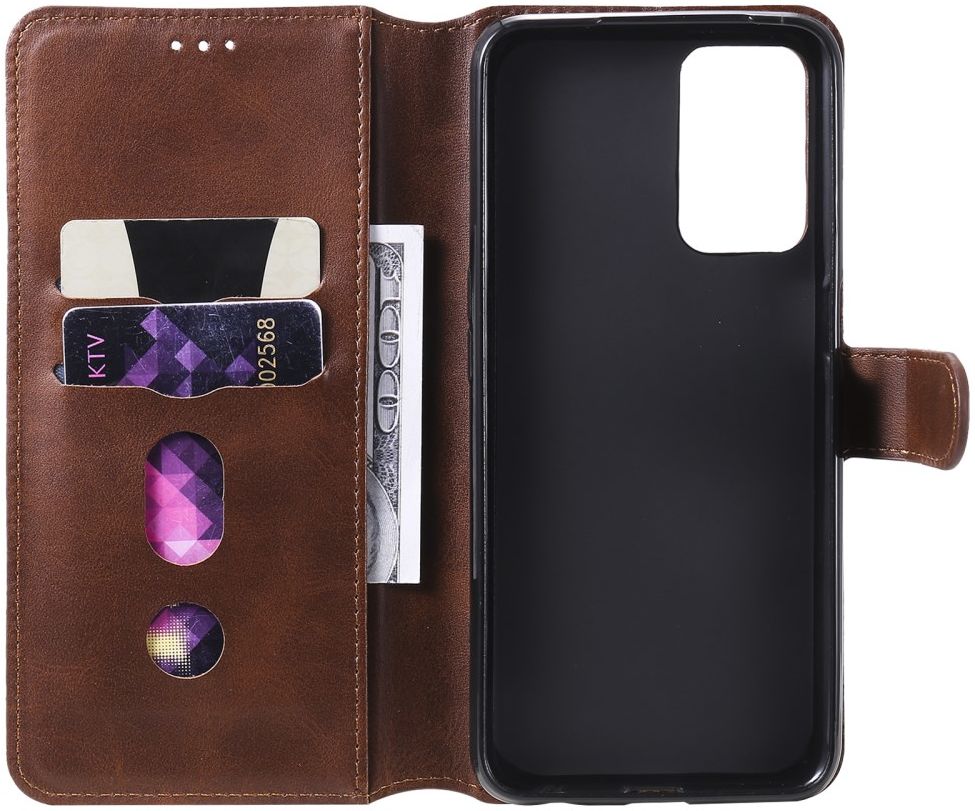 Oppo A54 5G Hoesje Portemonnee Book Case Kunstleer Bruin afbeelding 3