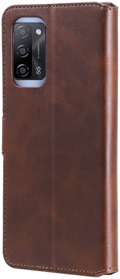 Oppo A54 5G Hoesje Portemonnee Book Case Kunstleer Bruin afbeelding 2