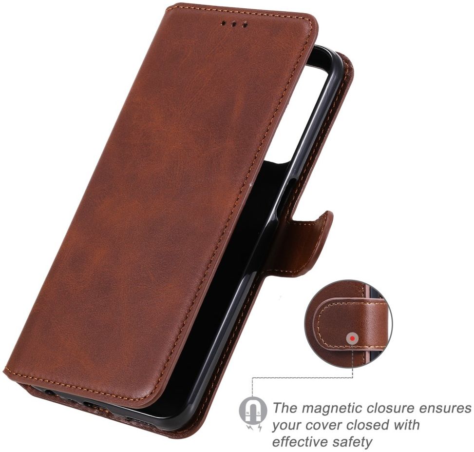 Oppo A54 5G Hoesje Portemonnee Book Case Kunstleer Bruin afbeelding 4
