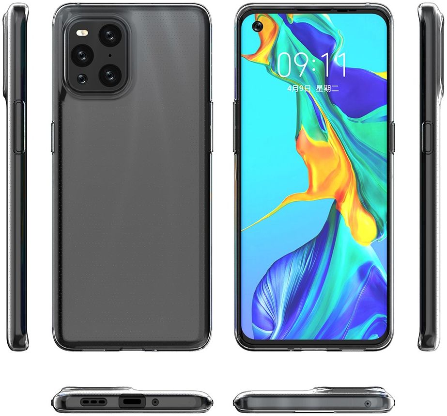 Oppo Find X3 Pro Hoesje Flexibel en Dun TPU Back Cover Transparant afbeelding 8