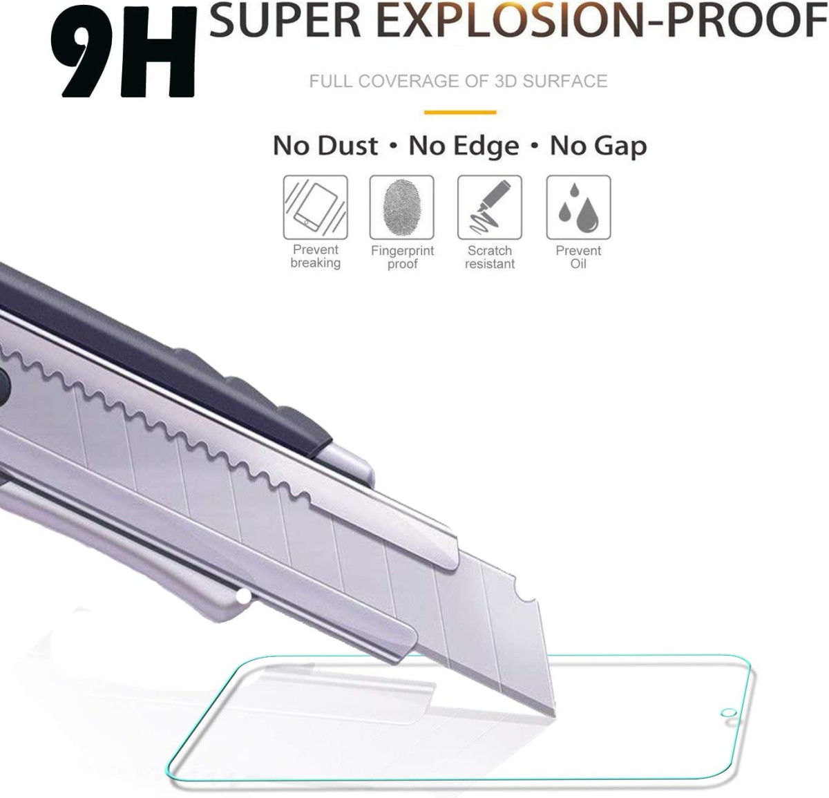 Motorola Moto E6i Screen Protector 0.3mm Arc Edge Tempered Glass afbeelding 3