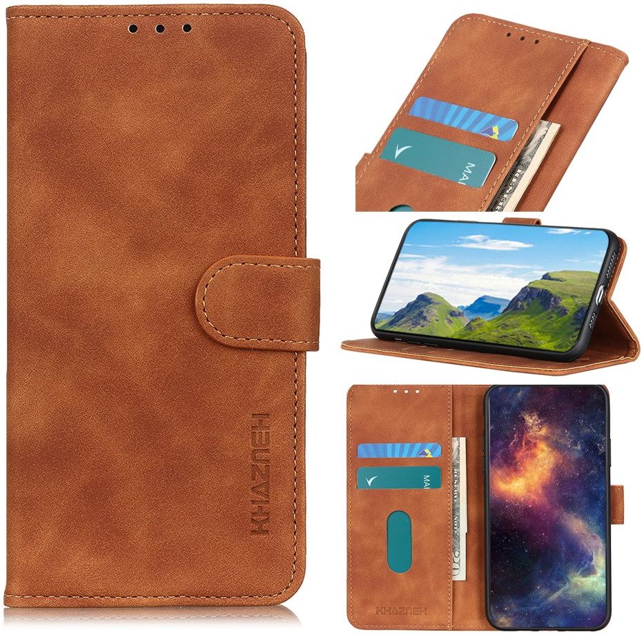 KHAZNEH Nokia 6.3 / G10 / G20 Hoesje Retro Wallet Book Case Bruin afbeelding 5