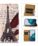 Nokia 1.4 Hoesje Portemonnee Book Case Kunstleer met Eiffeltoren Print