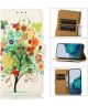 Nokia 1.4 Hoesje Portemonnee Book Case Kunstleer met Tree Print