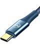 Fast Charge 100W USB-C Snellaad Kabel 1.2 Meter met Haakse Hoek Blauw