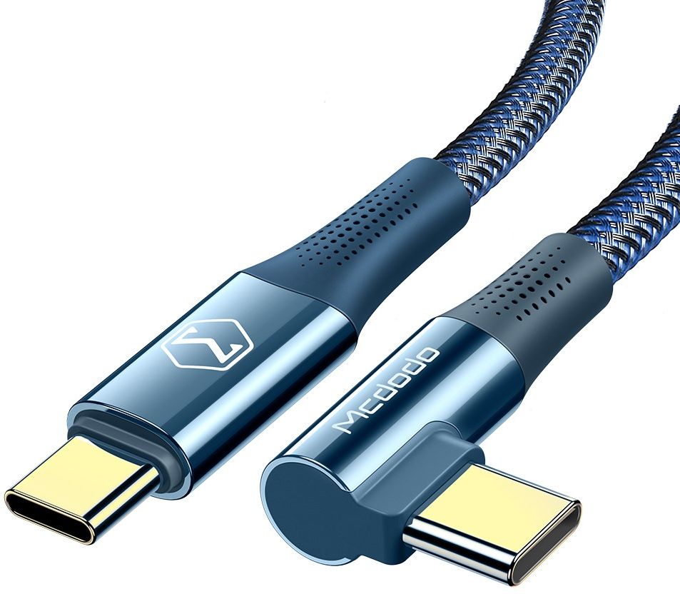 Fast Charge 100W USB-C Snellaad Kabel 1.2 Meter met Haakse Hoek Blauw afbeelding 17