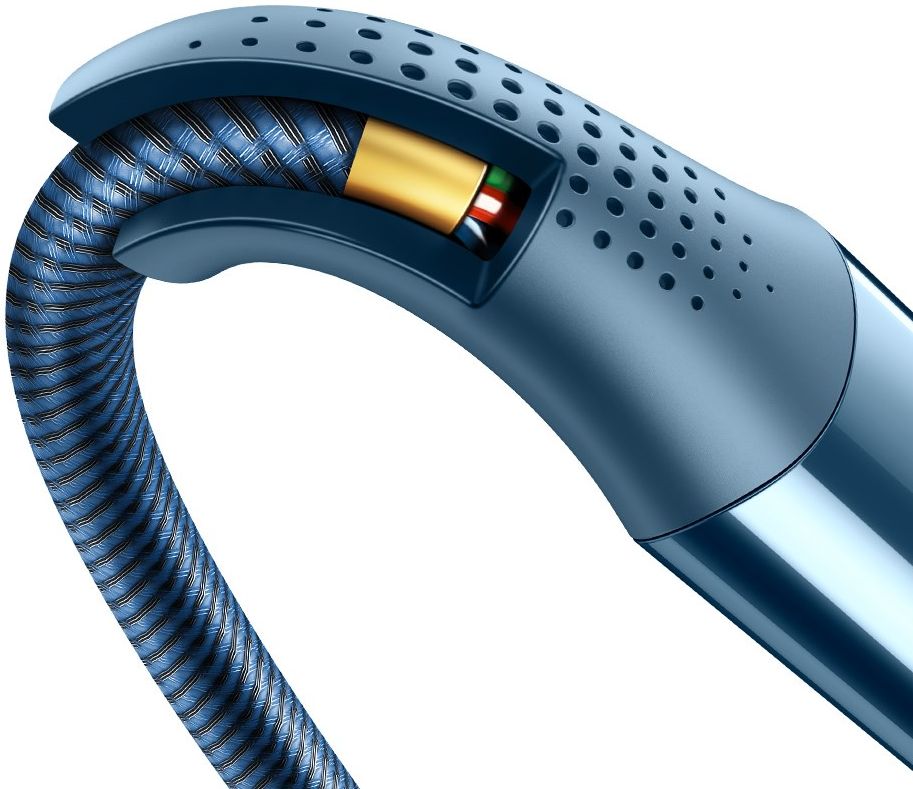 Fast Charge 100W USB-C Snellaad Kabel 1.2 Meter met Haakse Hoek Blauw afbeelding 18