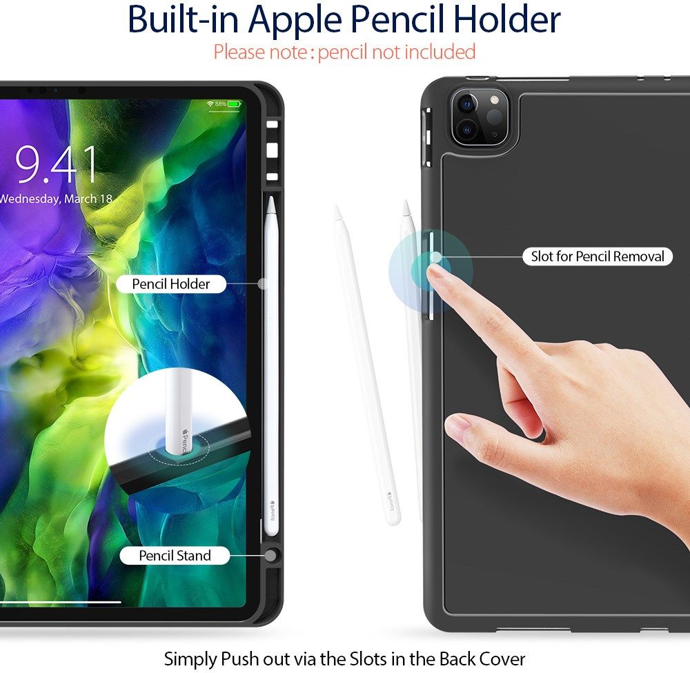 Dux Ducis Osom Series iPad Pro 11 (2021) Hoes Tri-Fold Book Case Zwart afbeelding 3